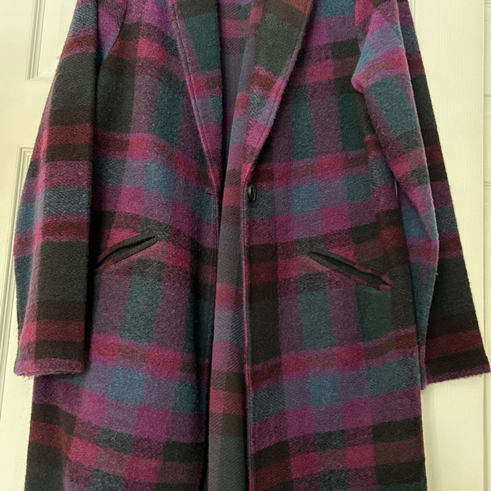 Nicole Miller Burgundy and Black Coat